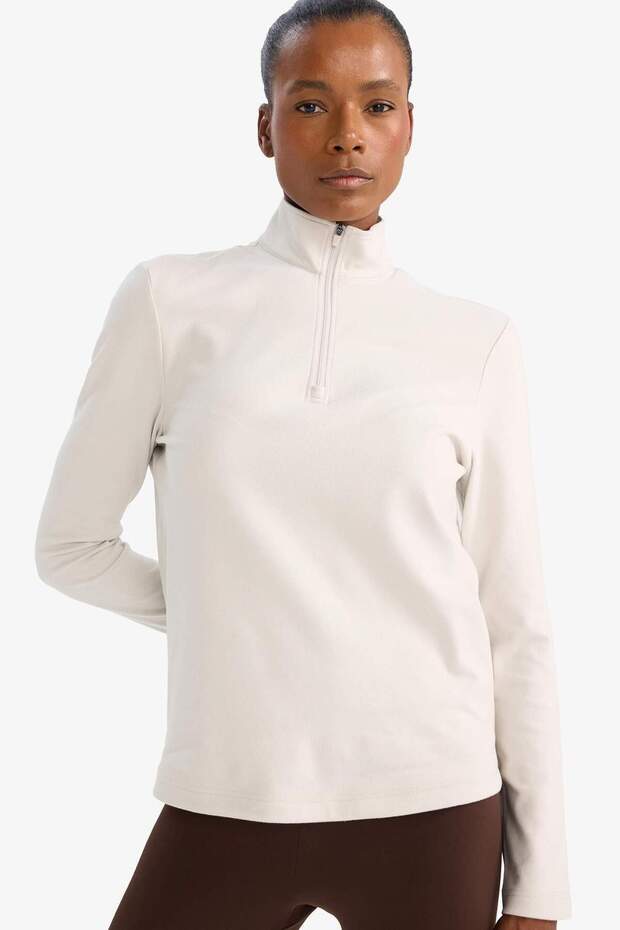 Warmtech Standard Fit High Collar Zippered Sportsman Sweatshirt F1687Ax25Wn