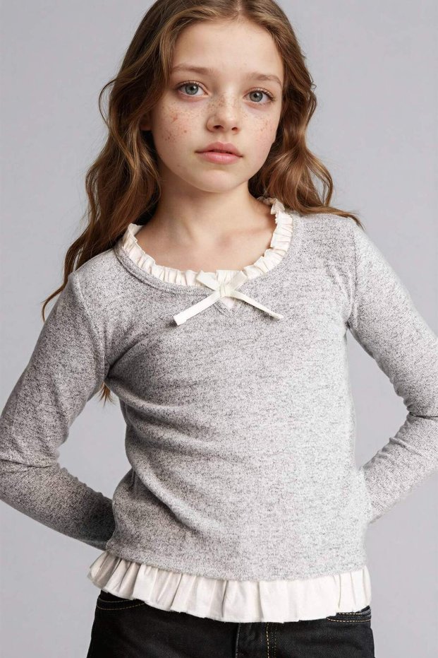 Relax Fit Long Sleeve T-Shirt Girl Child G3736A825Wn