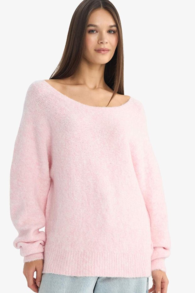 Regular Fit Boat Neck Knitwear Sweater G5652Ax25Wn