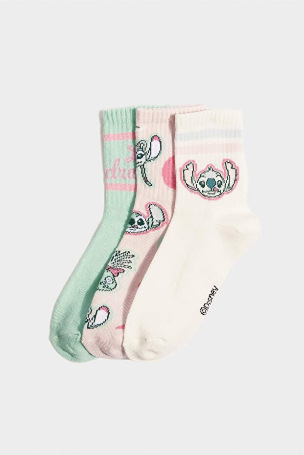 Disney Lilo & Stitch 3-Pack Cotton Long Socks Girls F4322A8Ns