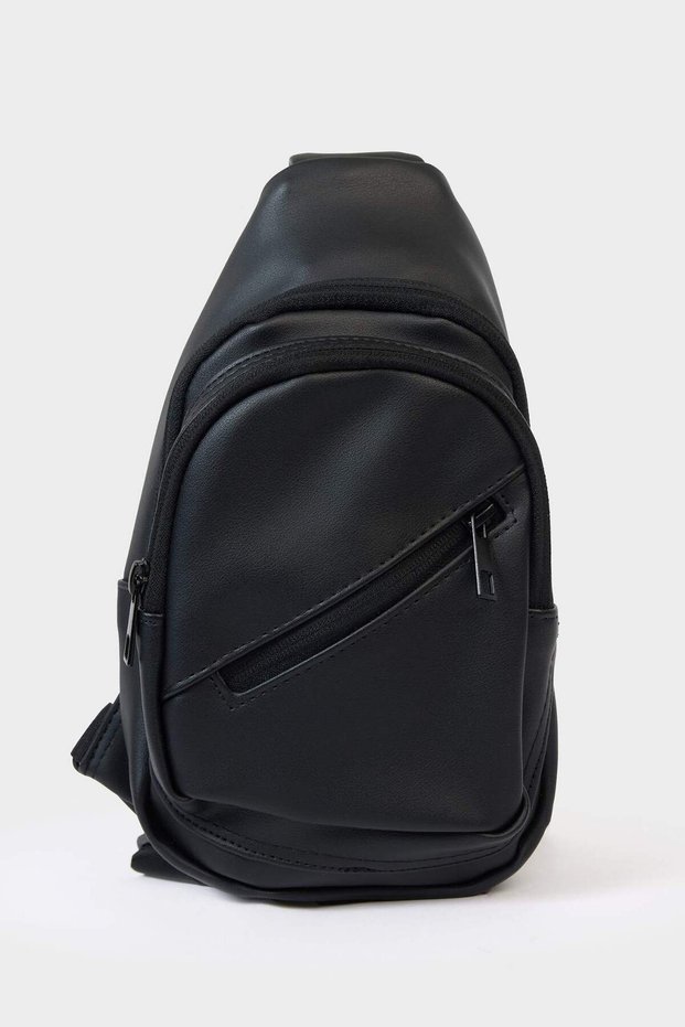 Men's Faux Leather Crossbody Bag F6442Axns