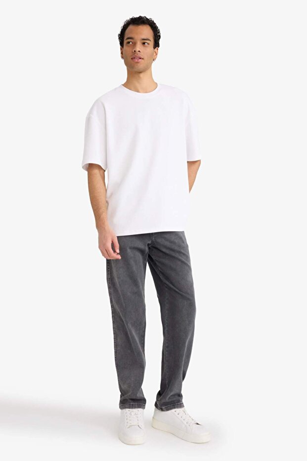 Ultra Soft Soft Textured Wide Leg Jean Trousers G2468Ax25Au