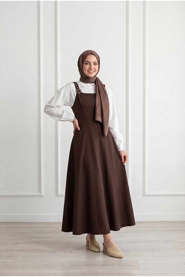Celia Sulfur Gabardine Gilet-Bn4289 Brown