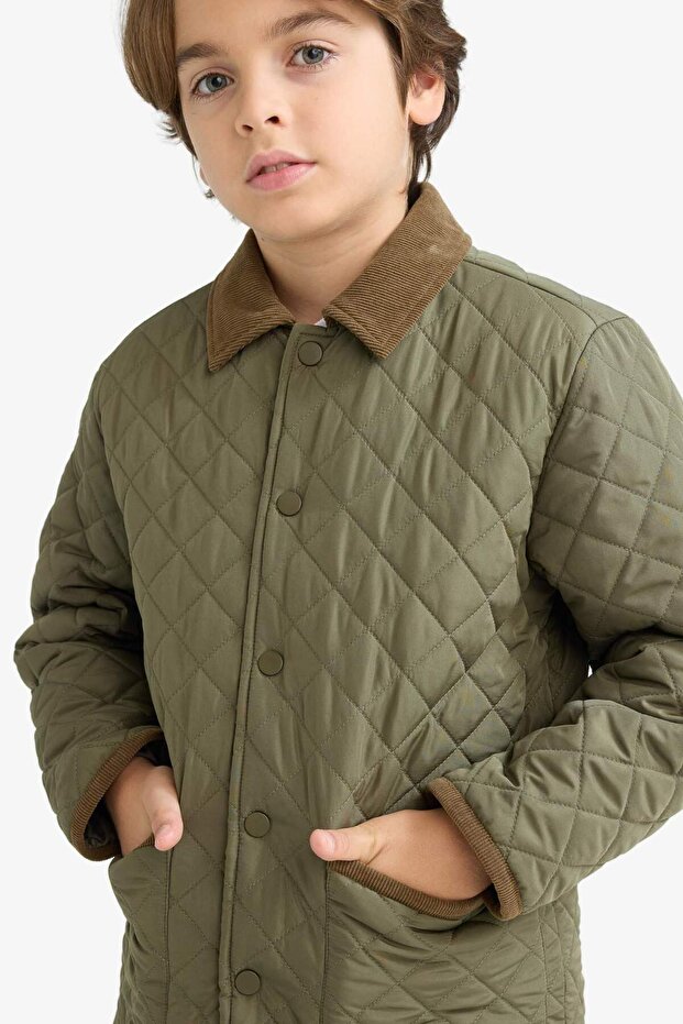 Water Repellent Waterproof Polo Collar Plush Lining Coat Boy's F0429A825Au