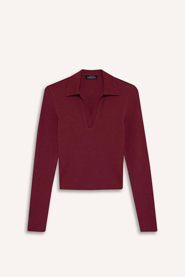 Fıtted Polo Yaka Basıc Modal Tişört E7938AX25AU - 7