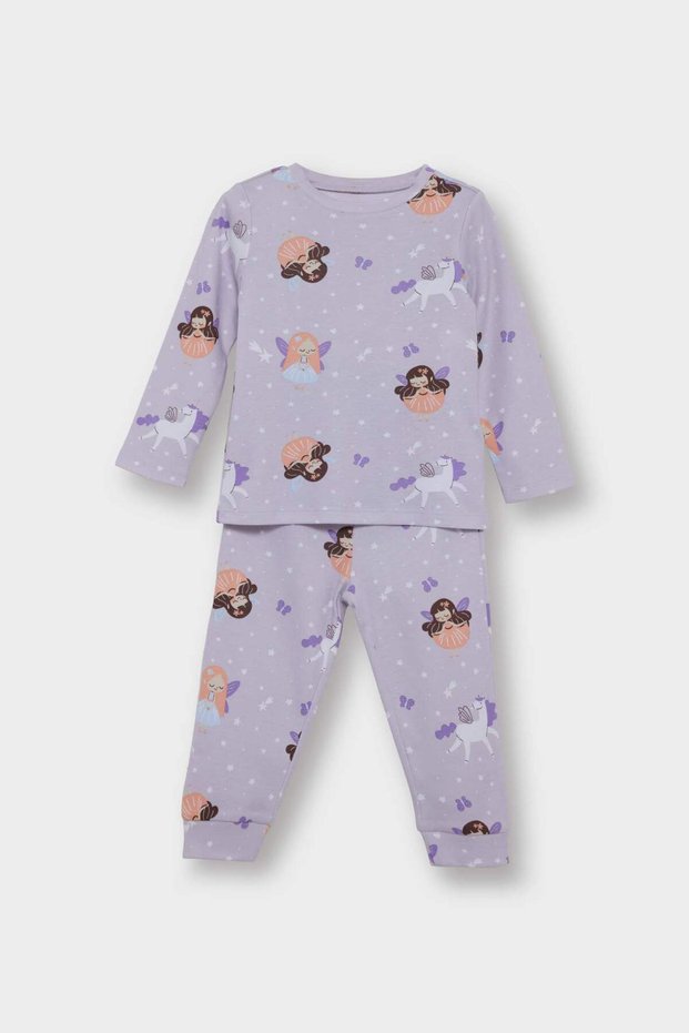 100% Cotton Piece Rabbit Patterned Elastic Waist Pajama Set Baby Girl F0636A525Au