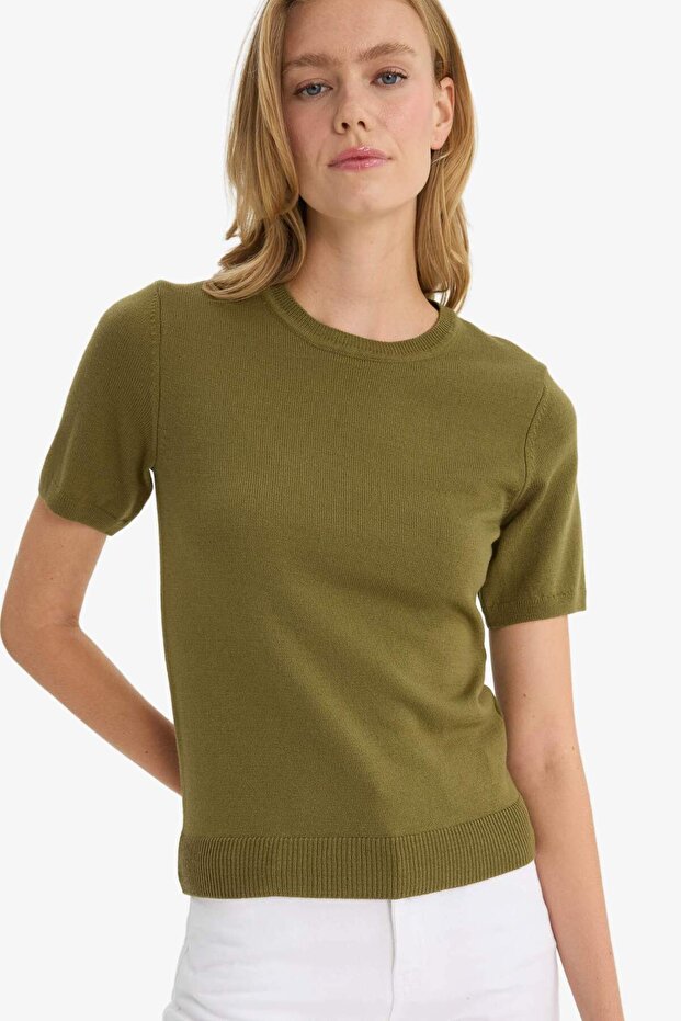 Regular Fit Crew Neck Short Sleeve Knitwear Sweater E6810Ax25Au