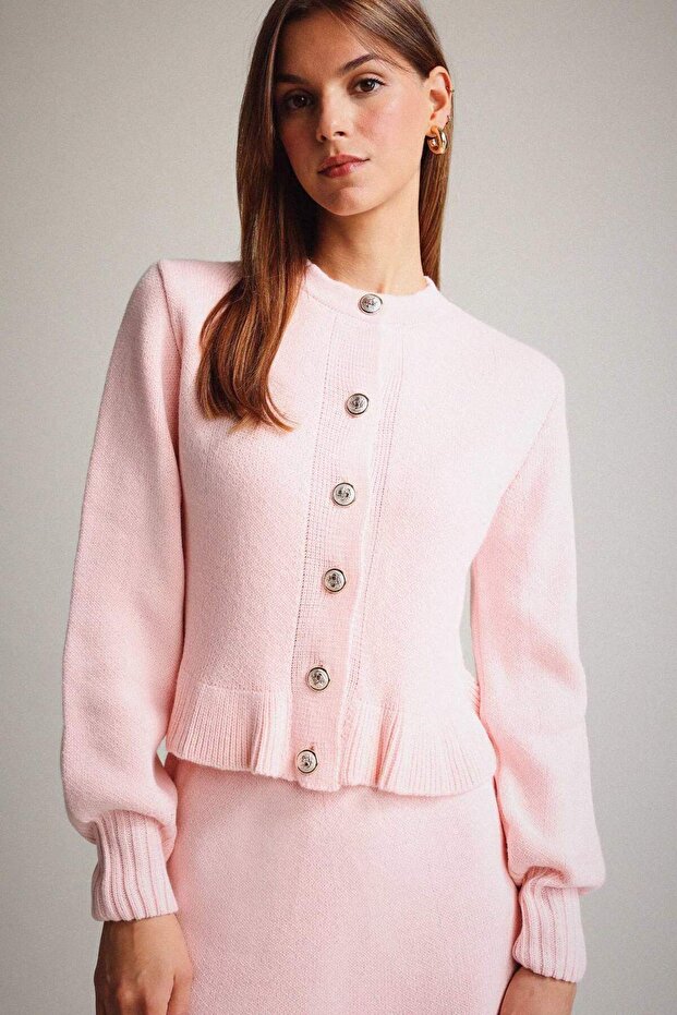 Crew Neck Buttoned Knitwear Cardigan G3357Ax25Au