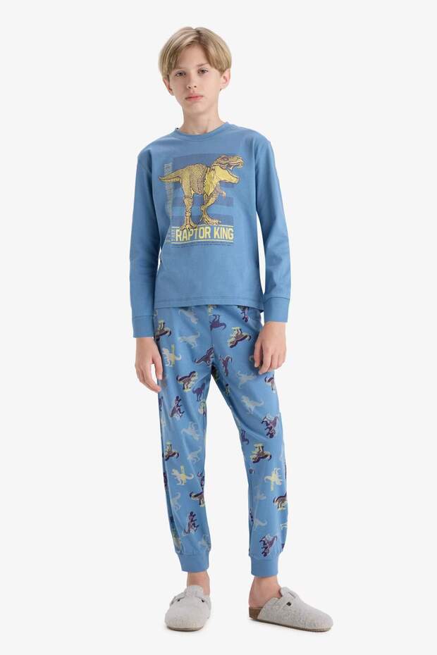 100% Cotton Dinosaur Printed Elastic Waist Pajama Set for Boys F1891A825AU