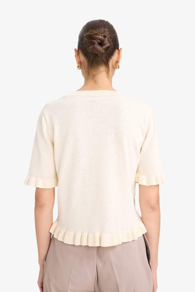 Kurzarmpullover mit normaler Passform und Rundhalsausschnitt G0186AX25AU - 5