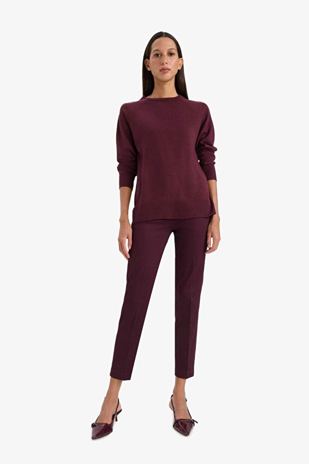 Cigarette Regular Waist Straight Leg Satin Trousers J8743Az25Wn