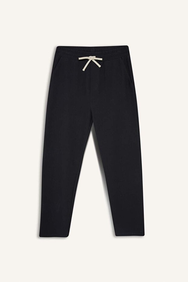 Regular Fit Belted Lace-Up Straight Leg Sweatpants with Pockets F0309Ax25Au