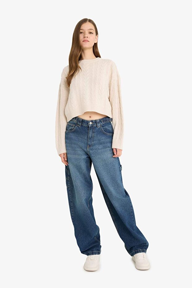 Regular Fit Rundhals Strickpullover T4518AZ25WN - 2