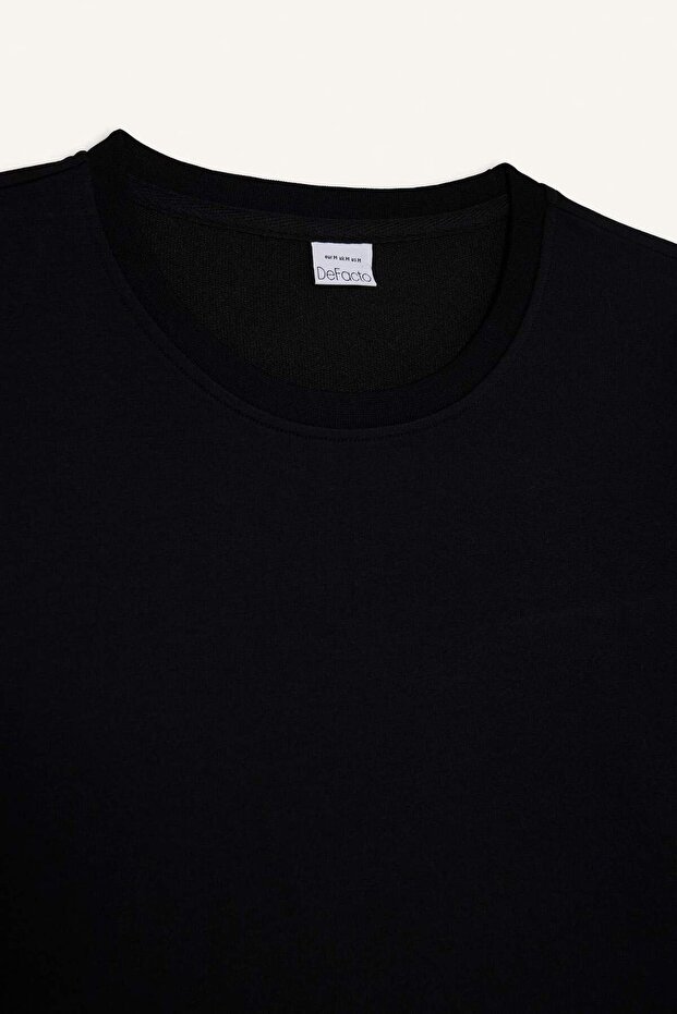 Slim Fit Dar Kesim Bisiklet Yaka Uzun Kollu Tişört F3646AX25AU - 8