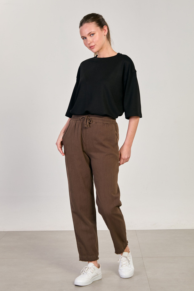 Women's Tassel Trousers - Brown