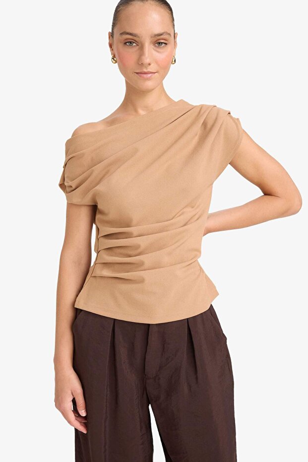 Fıtted Basıc Tek Omuzlu Bluz F8993AX25SM - 1