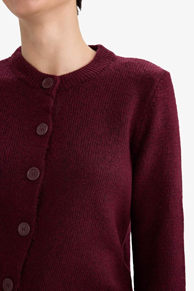 Basic Buttoned Soft Touch Strickjacke aus weichem Strick E3654AX25WN - 5