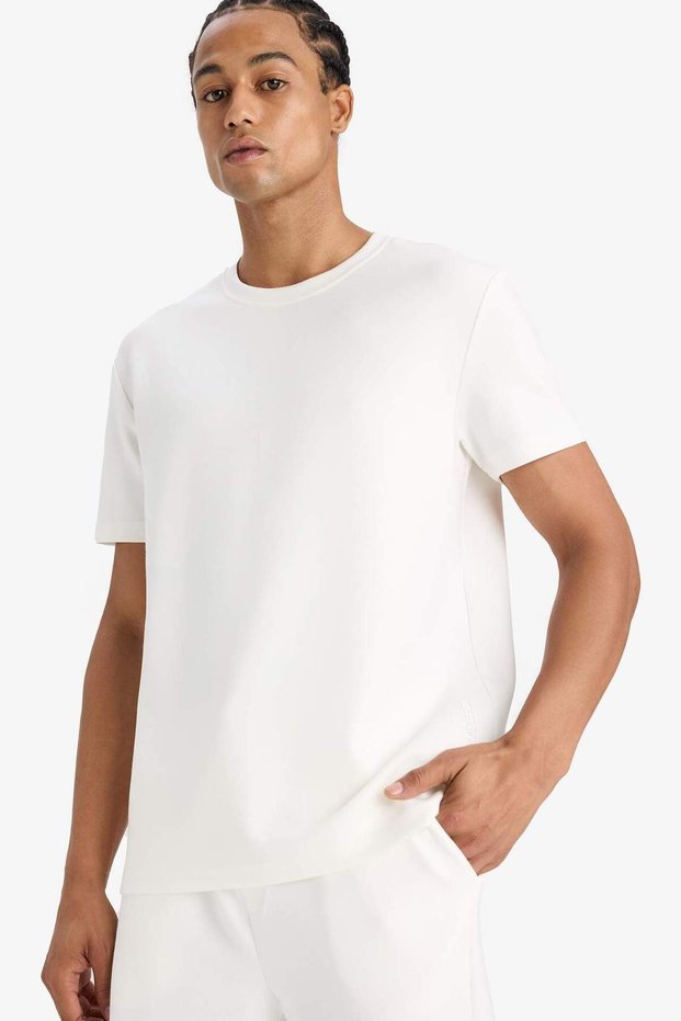Standard Fit Crew Neck Modal Printed Athlete Short Sleeve T-Shirt F8394Ax25Au