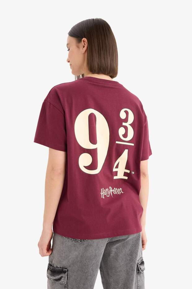 100% Cotton Harry Potter Oversized Back Printed T-Shirt E9850Ax25Au