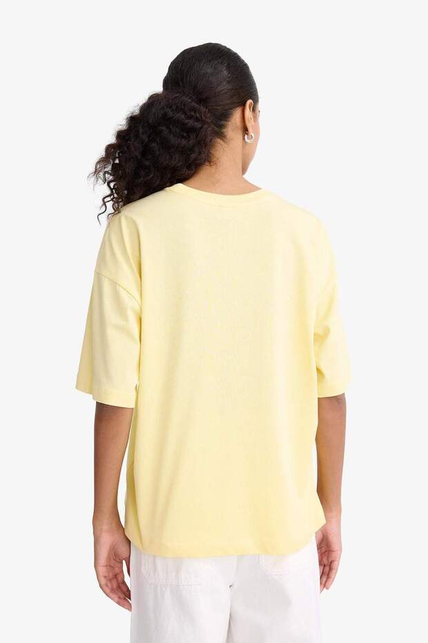 100% Βαμβακερό Μπλουζάκι Oversize Basic C0099AX25AU - 3