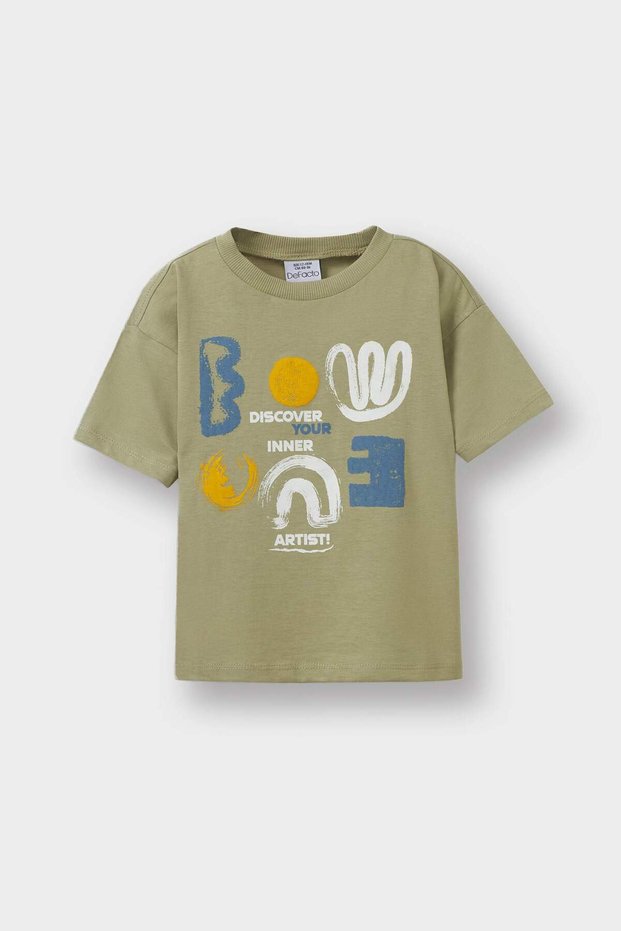 Crew Neck Printed Short Sleeve T-Shirt Baby Boy D7928A525Sm