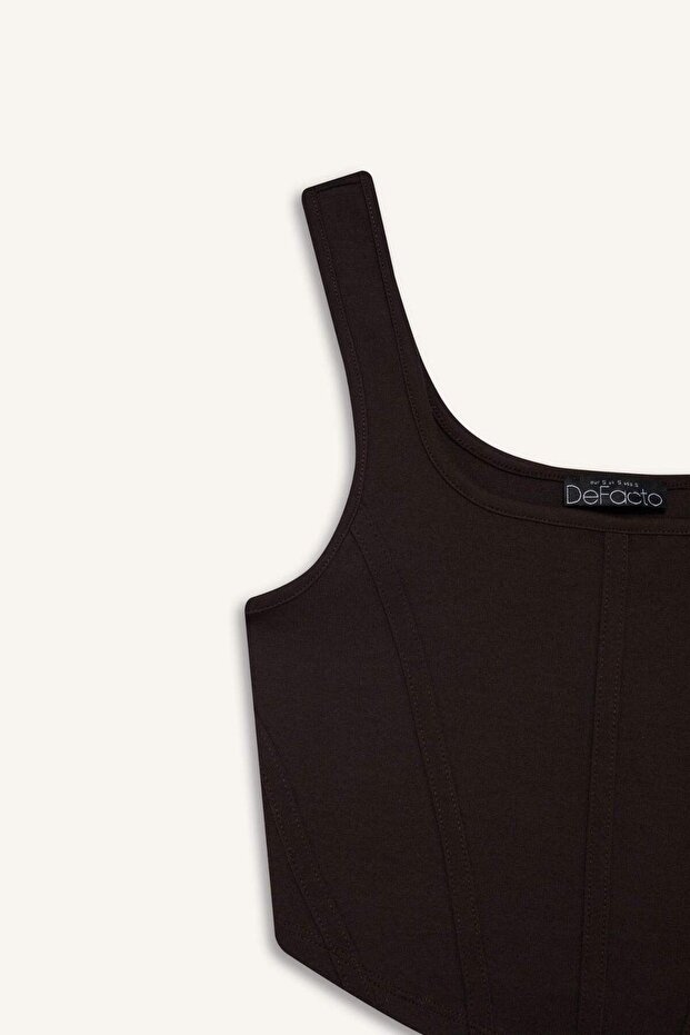 قميص داخلي قصير بسيط ذو رقبة على شكل حرف U F5942ax25sm - 6