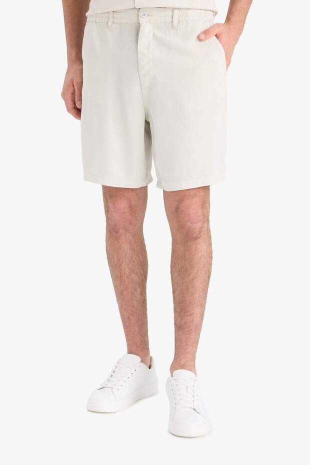 Relax Fit Akışkan Kumaş Bermuda Şort E0804AX25SM - 4