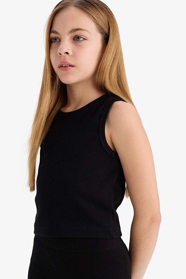 قميص بدون أكمام بياقة دائرية للبنات D9097A825HS - 4