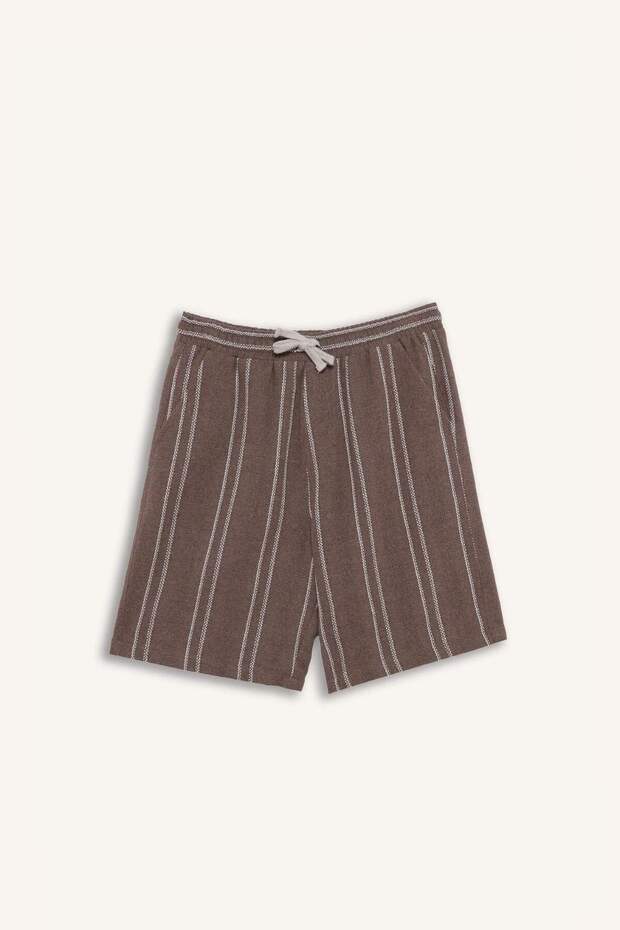 Regular Fit Jakarlı Bermuda Şort E0809AX25SM - 2