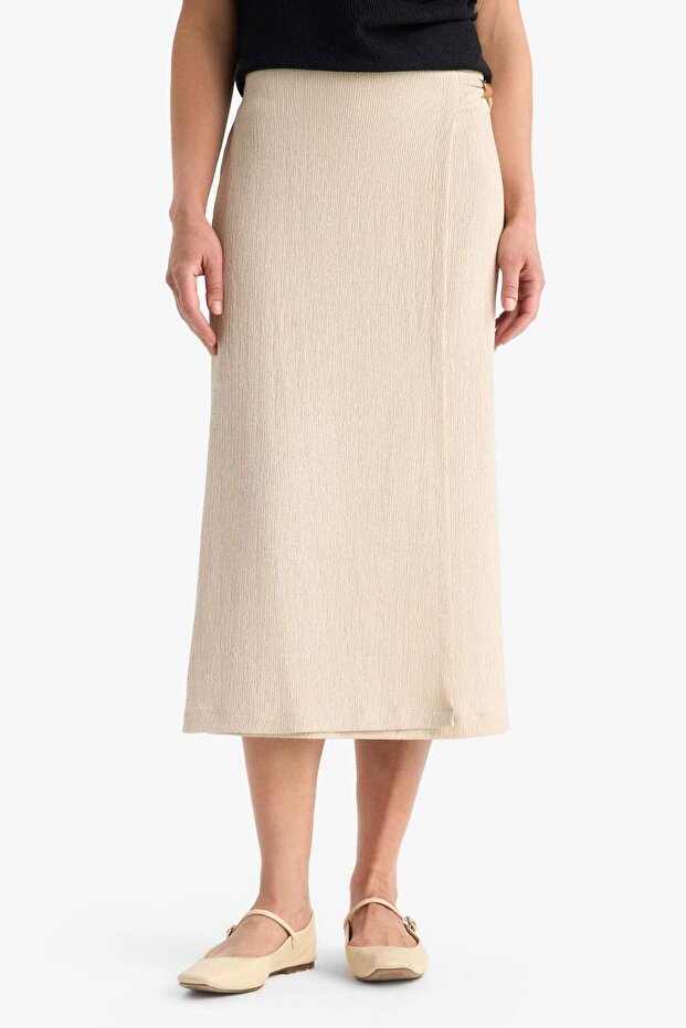 Regular Fit Basic Einfarbiger Midi-Rock F0993AX25SM - 7