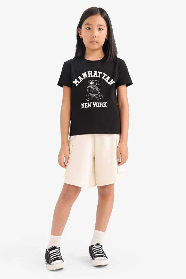 Elastic Waist Cargo Pocket Shorts for Girls B0840A825Hs