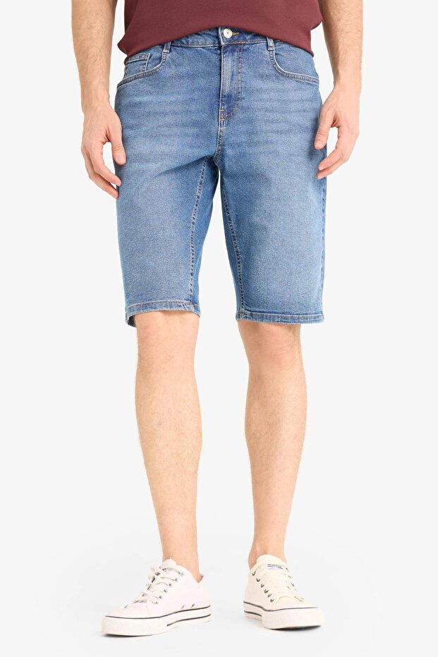 Regular Fit Jean Bermuda Şort E5983AX25SM - 4