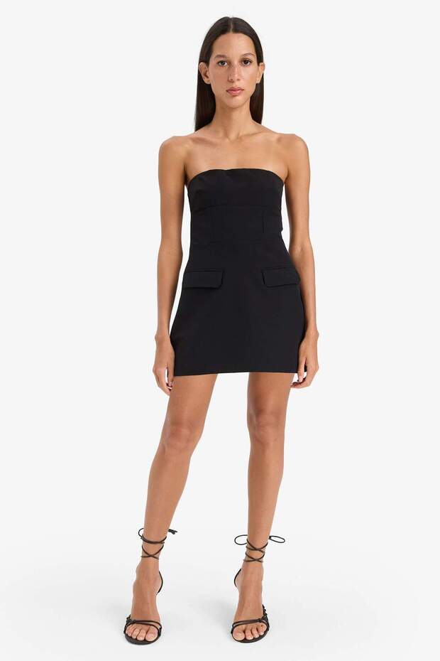 Straplez Basıc Mini Elbise F3721AX25SM - 1