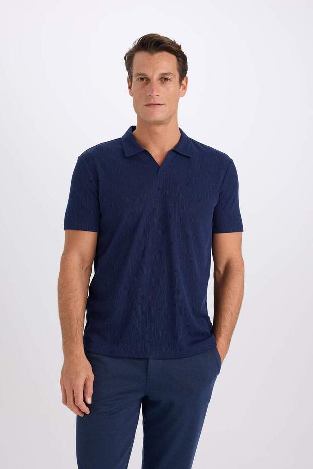 Slim Fit Slim Fit Polo Neck Short Sleeve T-Shirt W9274Az25Sm