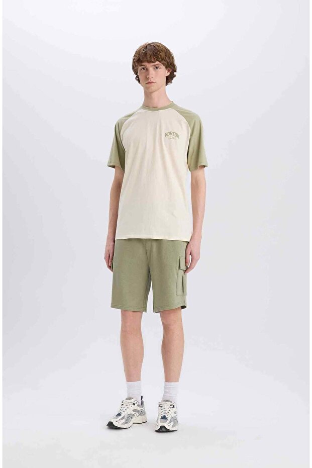 Regular Fit Lace-Up Waist Cargo Pocket Shorts D9494Ax25Sm