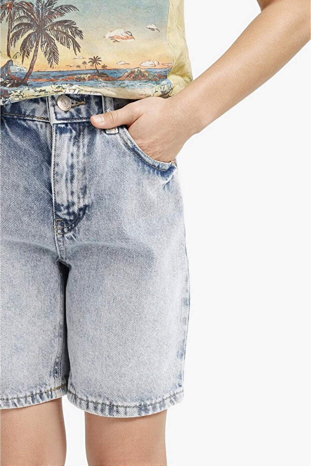 Jean Şort Kız Çocuk E6490A825SM - 5