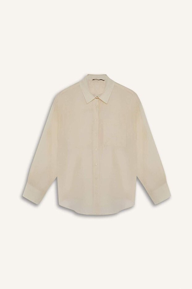 Oversıze Basıc Modal Gömlek E3866AX25SP - 6