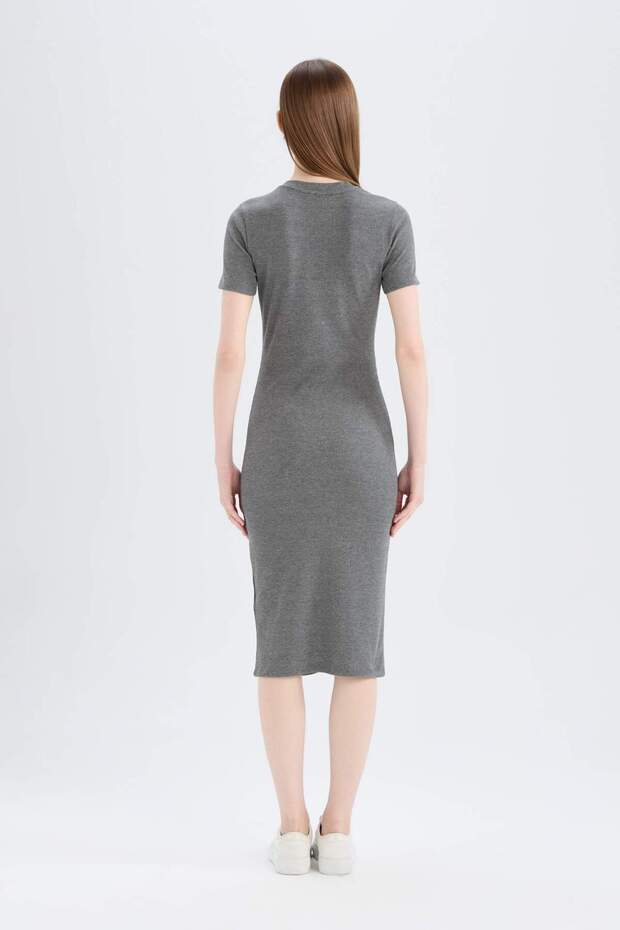 Bodycon Bodycon Basic geripptes Camisole-Midikleid E6926AX25SP - 6