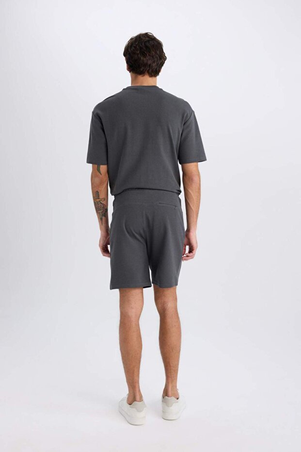 Regular Fit Düz Paça Cepli Basic Düz Şort B8792AX25SM - 7