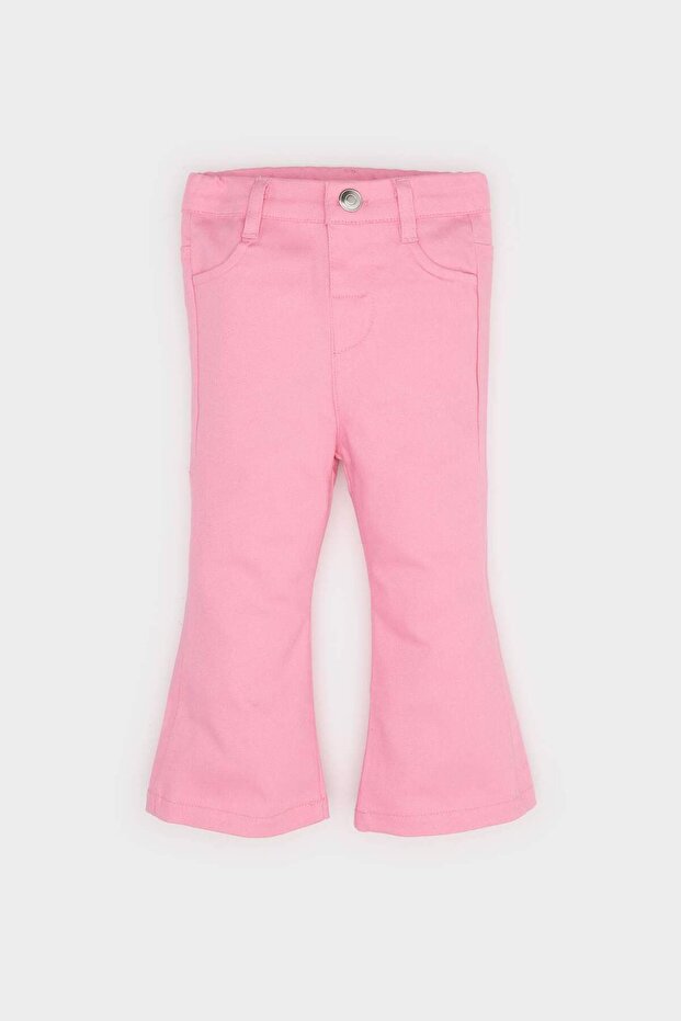 Flare Fit Cotton Spanish Flared Gabardine Trousers Baby Girl E1798A525Sm