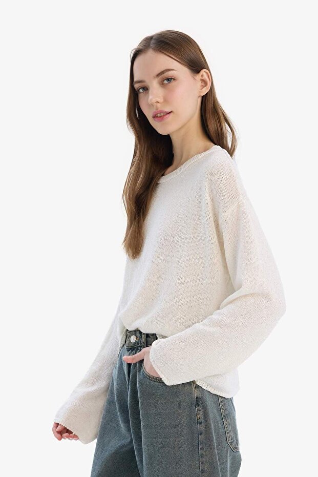 Regular Fit Boat Neck Basic Plain Knitwear Sweater E4679Ax25Sp - 5