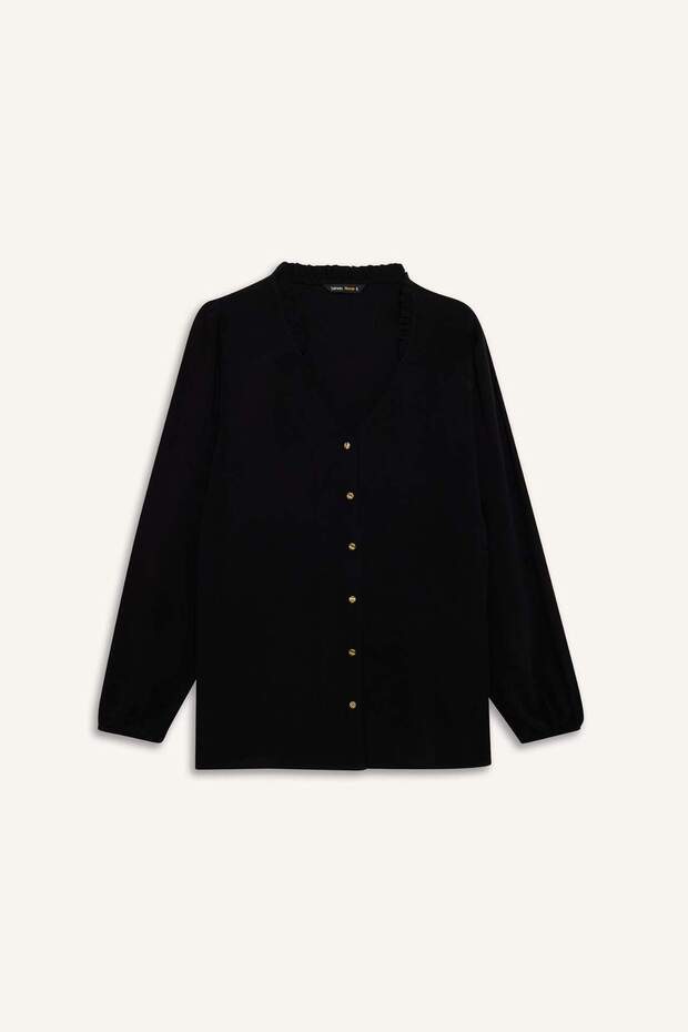 Apaş Yaka Basıc Düğmeli Gömlek D1074AX25SP - 8