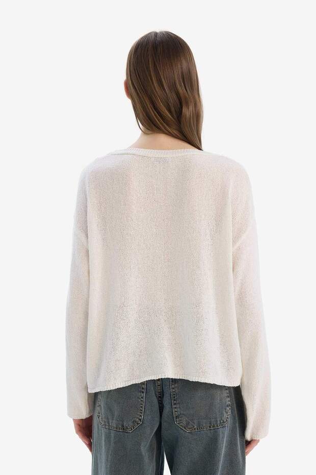 Regular Fit Boat Neck Basic Plain Knitwear Sweater E4679Ax25Sp - 7
