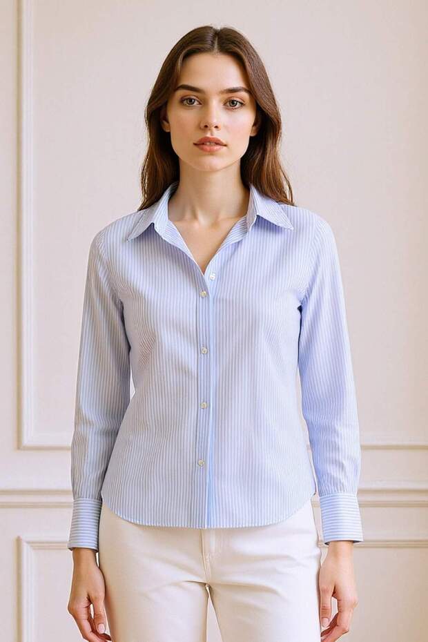 Fıtted Basıc Poplin Gömlek D3172AX25SM - 1