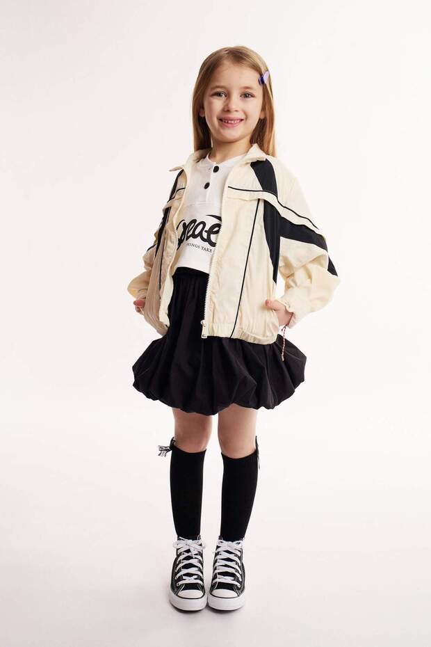 100% Cotton Poplin Skirt for Girls E2273A825Sm