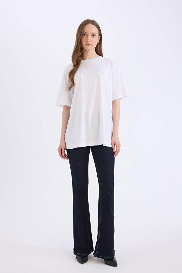 Basıc Beyaz Tişört Tunik E1397AX25SP - 6