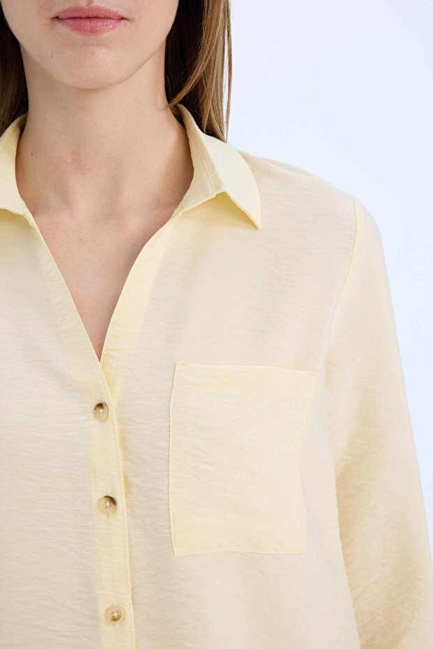 Regular Fit Basic Solid Long Sleeve Shirt M9407Az - 5