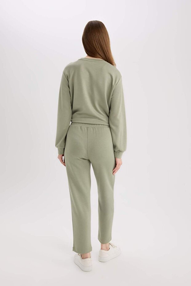 Regular Fit Ελαστική Μέση Τσέπη Basic Απλό Παντελόνι E1954AX25SP - 6