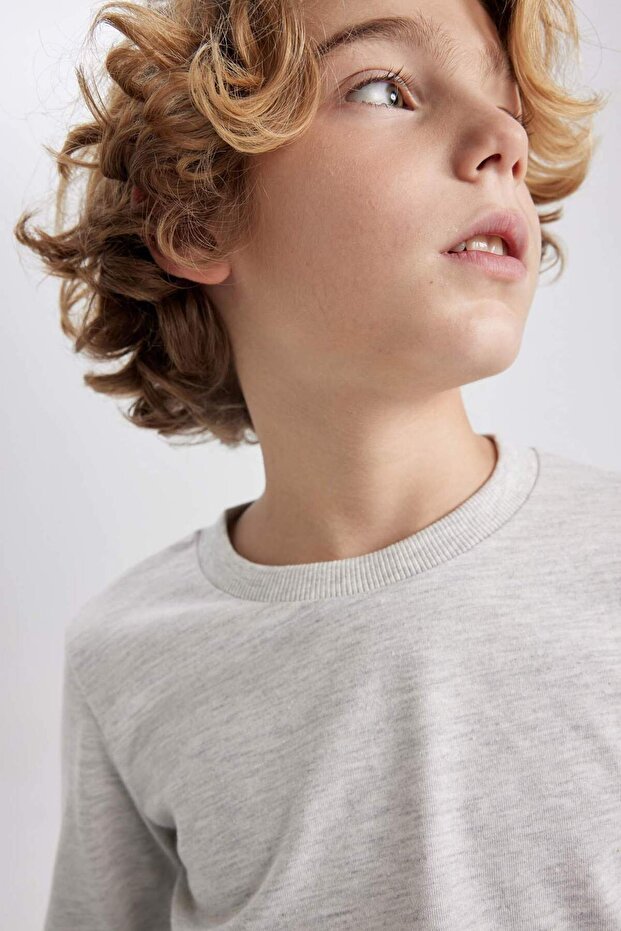 Boy's Regular Fit Crew Neck Long Sleeve T-Shirt - 3