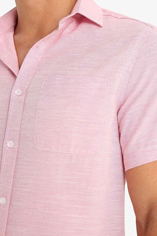 قميص أساسي بأكمام قصيرة وياقة بولو وأكمام قصيرة E5077AX25SM - 5